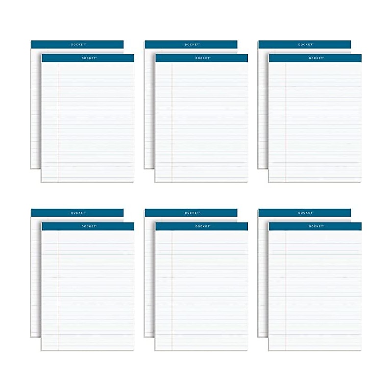 TOPS Docket Notepad, 8.5" x 11.75", Legal Ruled, White, 50 Sheets/Pad, 12 Pads/Pack (TOP63410) image 1