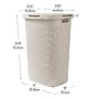 Mind Reader 15.85-Gallon Laundry Hamper with Lid, Plastic, Ivory (60HAMP-IVO)~#|#~CCF0BDCA-8C28-4585-A8BB62A661C6EBB2_sc7