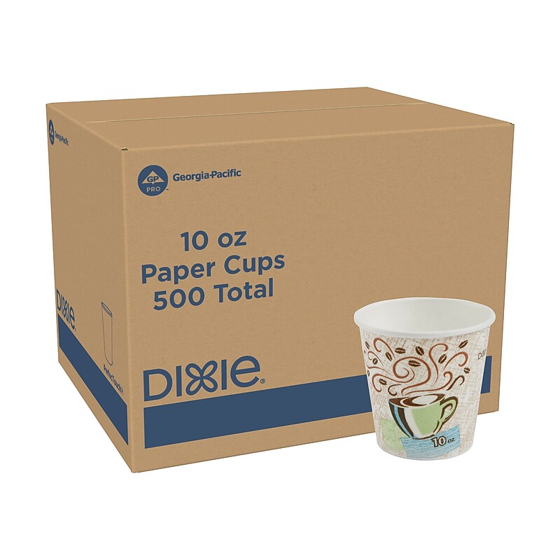 Dixie PerfecTouch Insulated Paper Hot Cups, 10 oz., Coffee Haze, 500/Carton (5310DX) image 1