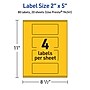 Avery Laser/Inkjet Rectangle Multipurpose Labels, 2" x 5", Bright Yellow, 80/Pack (94241)~#|#~CCFA9365-500A-43AA-B1B681147515B02B_sc7