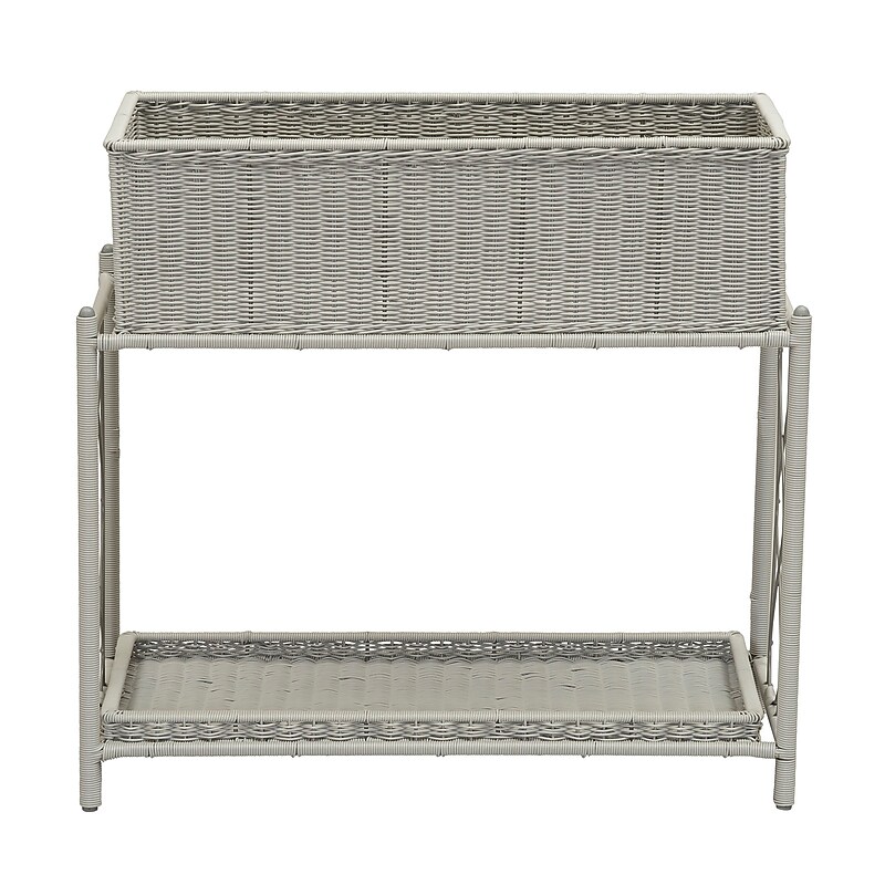 Household Essentials Raised Two Tier Plant Stand, Gray Resin (ML-5021) image 1