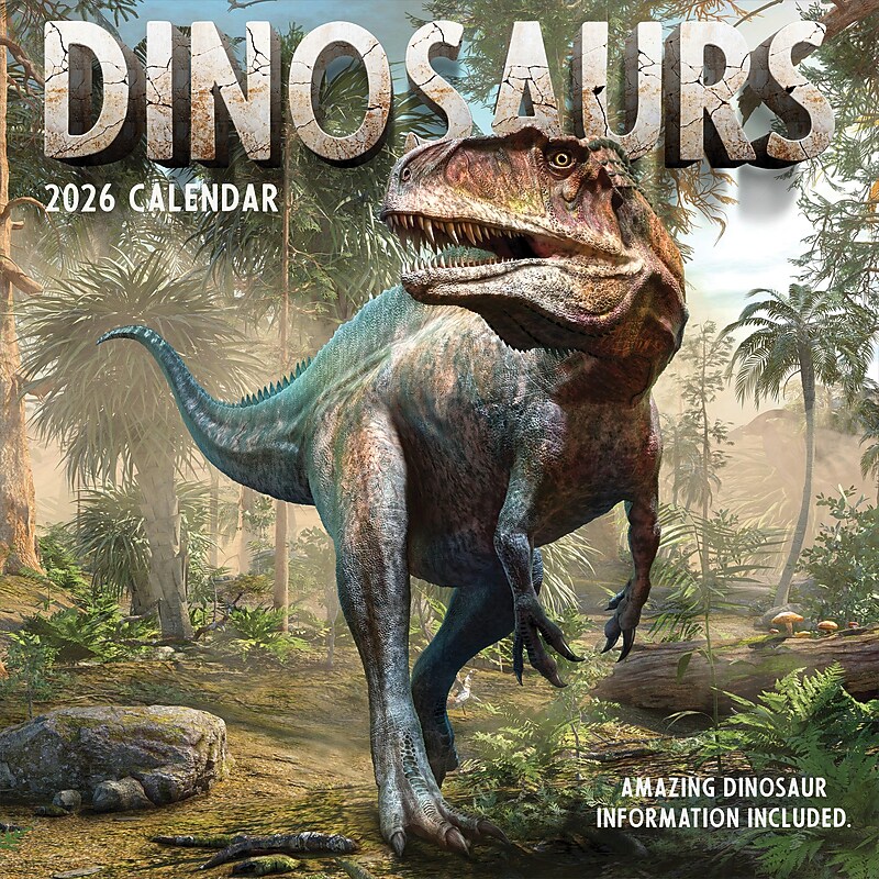 2026 TF Publishing 12" x 17" TF Publishing 12" x 12" Dinosaurs Wall Calendar 26-1139 image 1