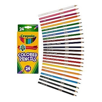 Crayola Kids' Colored Pencils, Assorted Colors, 24/Box (68-4024)