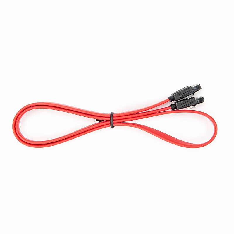 Rocstor 2' Latching SATA 3.0 to SATA 3.0 Cable, Male to Male, Red (Y10C858-RD) image 1