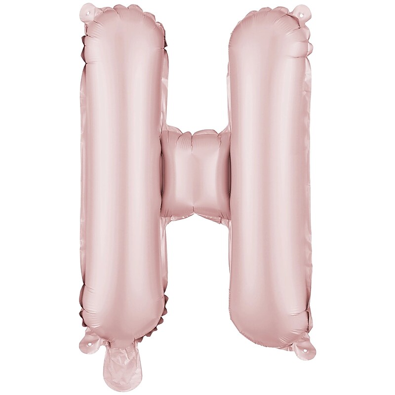 Party City (Air-Filled) 16" "H" Foil Balloon, Dusty Rose (AM 1 100075-92) image 1