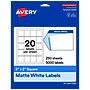 Avery Square Laser/Inkjet Multipurpose Labels, 2" x 2", White, 20 Labels/Sheet, 250 Sheets/Pack (19479311262)~#|#~CD1177EC-1105-4525-9015FD7F31BC583A_sc7