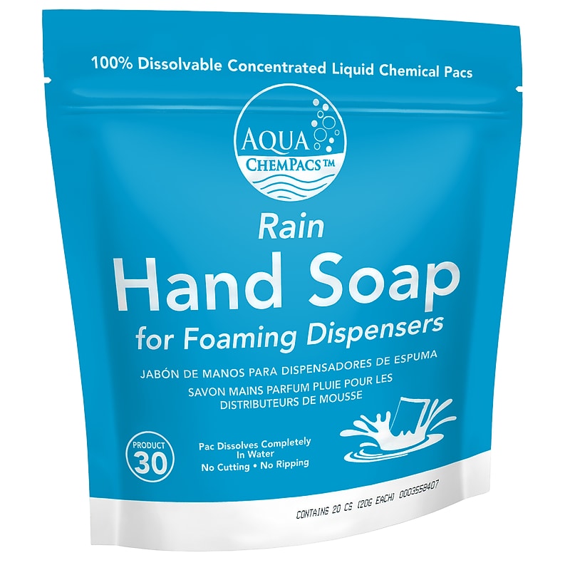 Aqua Chempacs Concentrated Foaming Hand Soap, Rain Scent, 20 Pacs/Bag (9321457) image 1