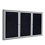 Ghent 4' H x 8' W Enclosed Recycled Rubber Bulletin Board with Satin Frame, 3 Door, Confetti (PA34896TR-CF)~#|#~CD194F13-D2FE-4E45-9ED790B135C0E942_sc7