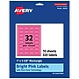 Avery Laser/Inkjet Rectangle Multipurpose Labels, 1" x 1.5", Bright Pink, 320/Pack (94219)~#|#~CD21C93B-9115-4F38-8AC370540796A0C2_sc7