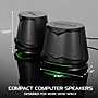 ENHANCE SB2 Computer Speaker System, Black/Green LEDs (ENPCSB2100GNWS)~#|#~CD232AF0-9A28-485A-947F6017F9C0B7FD_sc7