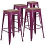 Flash Furniture Shania Industrial Metal Barstool without Back, Purple, 4-Pieces/Pack (4ETBT350330PURW)~#|#~CD23C97A-EA36-4EFB-95E2ED6805FE0732_sc7