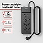 Staples TECH 12-Outlet 2-USB Port Surge Protector, 8', 3900 Joules, Black (ST62774)~#|#~CD2A9A07-A146-4521-B95C0592D657BCF7_sc7