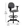 Flash Furniture Mid Back Fabric Ergonomic Drafting Stool With Arms, Gray (BT659GRYARMS)~#|#~CD2D9778-33BE-4457-9F1FC141E0824624_sc7
