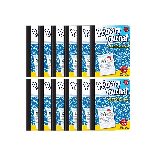 Better Office Primary Journal Composition Notebooks, 7.5" x 9.75", Primary, 100 Sheets, Blue, 12