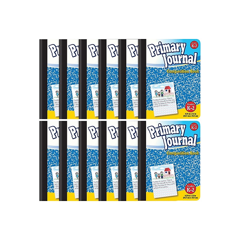 Better Office Primary Journal Composition Notebooks, 7.5" x 9.75", Primary, 100 Sheets, Blue, 12/Pack (25412-12PK) image 1