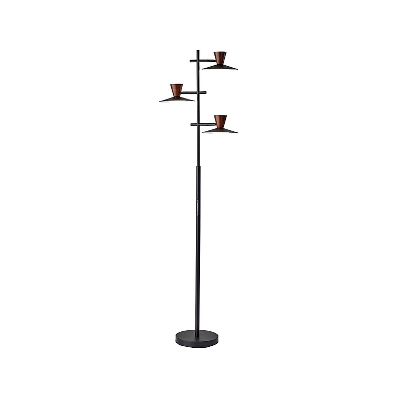 Adesso Elmore 67" Metal/Wood Floor Lamp with Round Shades (5182-01) image 1