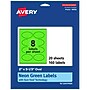 Avery Laser/Inkjet Multipurpose Oval Labels, 2" x 3-1/3", Neon Green, 160/Pack (94056)~#|#~CD327344-FBE0-440B-AA5DDD2D8E3217FF_sc7
