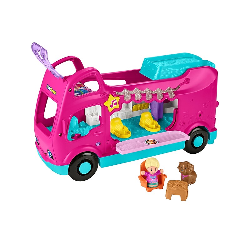 Fisher-Price Barbie Little Dreamcamper Playset by Little People, Pink (HWB31) image 1