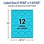 Avery Printable Heart Shaped Multipurpose Labels, 2-9/32" x 1-27/32", Bright Blue, 240/Pack (94603)~#|#~CD3A7E12-0EF2-47B1-8F26776672940A94_sc7