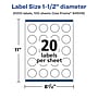 Avery Laser/Inkjet Round Waterproof Multipurpose Labels, 1.5" Dia., White, 2000 Labels/Box (94506)~#|#~CD3BC23B-D6C9-4DFC-BFFC01688A02BA9B_sc7