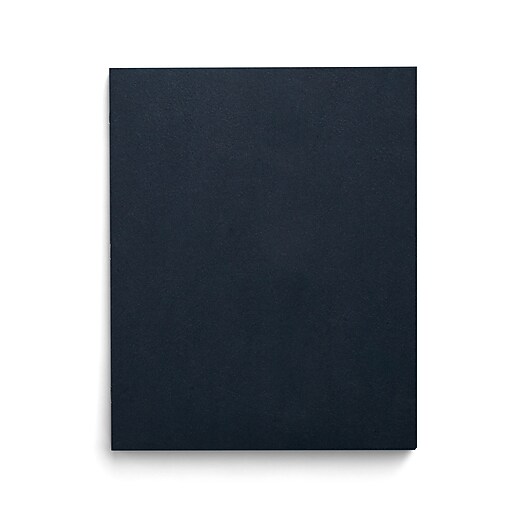 Staples Paper 2Pocket Folders with Fasteners, Navy, 25/Box (50780/