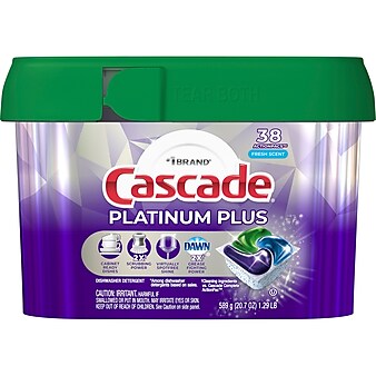 Cascade 18629 Original ActionPacs Fresh Scent Automatic Dishwasher  Detergent Pod 85 Count - 3/Case