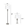 Lalia Home Perennial 62"/27.25" Brushed Nickel Three-Piece Floor/Table Lamp Set with Tapered Shades (LHS-1008-BN)~#|#~CD4E5495-3EBB-43F3-80E0A1DEBFA3B7BC_sc7