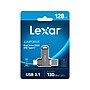 Lexar JumpDrive D400 Dual 128GB USB 3.1 Flash Drive, Titanium (LJDD400-128GBNU)~#|#~CD4EEFB9-699F-4080-91E87F03F99D0488_sc7