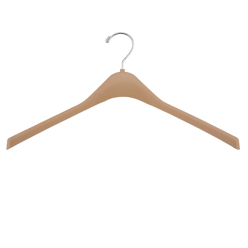 Nahanco 17" Sturdy Plastic Concave Jacket Hanger, Tan, 100/Box (8417RH) image 1