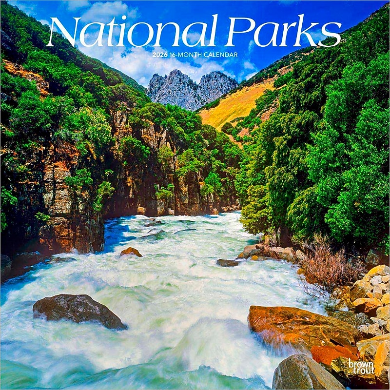 2026 BrownTrout National Parks 12" x 12"  Monthly, Paper Cover, National Parks (9798330704804) image 1