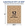 Avery Laser/Inkjet Burst Multipurpose Labels, 2-1/4" x 2-3/8", Kraft Brown, 600 Labels/Box ( 94611)~#|#~CD65E3AF-F95E-46B0-AF9B4F6482F9D445_sc7