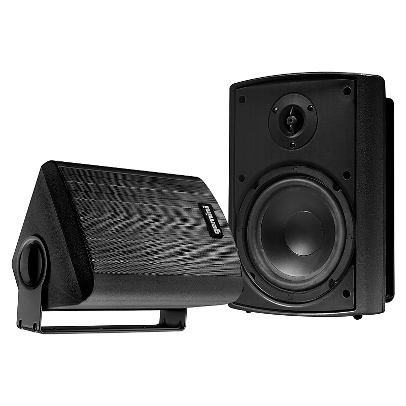 Gemini GHSI Series GHSI-W650BT-PR 300W Bluetooth Outdoor Speaker Set with Mounting Brackets and Remote, Pair, Black image 1