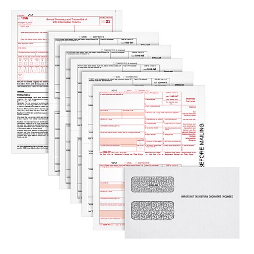 TOPS 2023 1099INT Tax Form, 5Part, 100/Pack (LINT4KITS) Staples