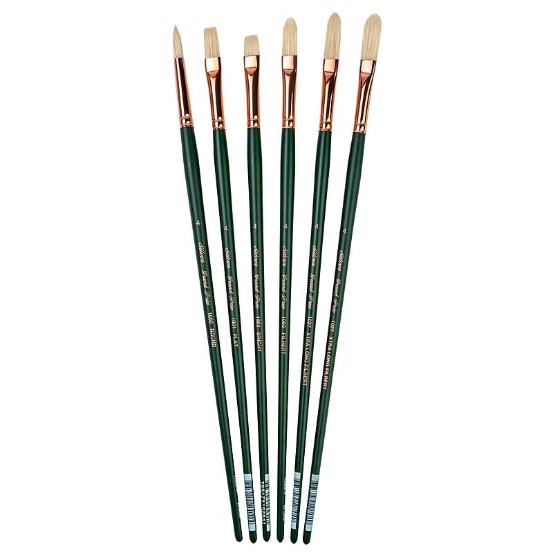 Silver Brush Natural Hog Bristle, Grand Prix Size 4 Variety Set, 6/Pack (SLVGP1065) image 1