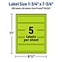 Avery Printable Rectangle Multipurpose Labels, 1.75" x 7.75", Bright Green, 200/Pack (94232)~#|#~CD735B2C-36D1-486C-8B0FC7341D00EBF5_sc7