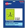 Avery Laser/Inkjet Multipurpose Rectangle Labels, 5" x 7", Bright Green, 40/Pack (94258)~#|#~CD756315-722B-4851-AD4BA277582F05F3_sc7