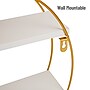 Mind Reader Metal Floating Round Wall Shelf, 15.5" x 3.81" x 16", White/Gold (MDGCIR-WHT)~#|#~CD75BA43-DC29-4FCF-8A84FF7196DE4A98_sc7