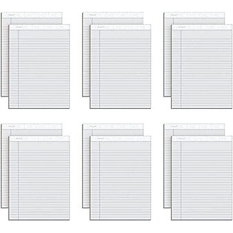 TOPS Prism+ Notepads, 8.5" x 11.75", Wide, Gray, 50 Sheets/Pad, 12 Pads/Pack (TOP63160)