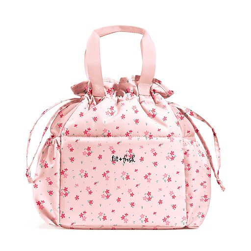Fit & Fresh Cromwell Cinch Insulated Lunch Bag, Pink Dainty