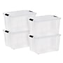 Iris 60 Quart Storage Container with Lid, Plastic, Clear, 4/Pack (500294)~#|#~CD8EDBF6-BB12-44FD-80D308BD54CA2498_sc7