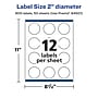 Avery Laser/Inkjet Circle Multipurpose Labels, 2" Dia., Clear, 600/Box (94501)~#|#~CD8F1AD0-4BF0-4137-A2D01D223A2EFEAD_sc7
