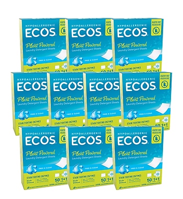 ECOS Liquidless Laundry Detergent Sheets, Free and Clear