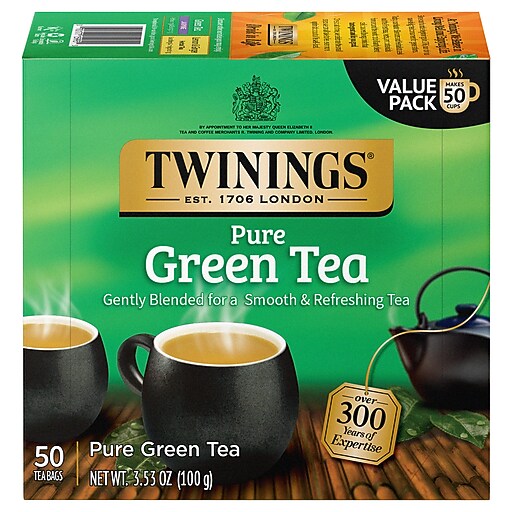 Twinings Green Tea Bags, 50/Box (F05789) Staples