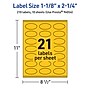 Avery Laser/Inkjet Oval Multipurpose Labels, 1-1/8" x 2-1/4", Bright Yellow, 210/Pack (94054)~#|#~CDA0389F-805D-4C26-97FDB26463A09484_sc7