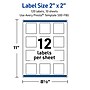 Avery Laser/Inkjet Square Multipurpose Labels, 2" x 2", White, 120/Pack (S00F8G)~#|#~CDAACBCF-6B3C-4333-886A3C7C6620E012_sc7