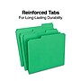 Staples Reinforced File Folders, 1/3-Cut Tab, Letter Size, Green, 100/Box (ST508960-CC)~#|#~CDAC4D3E-32CB-499A-A4766653D21F942D_sc7
