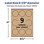 Avery Laser/Inkjet Decorative Edge Multipurpose Labels, 2.5" Dia., Kraft Brown, 450 Labels/Box ( 94516)~#|#~CDAD45BA-CE9F-45EF-AF693E7DB62D6C1E_sc7