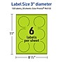 Avery Laser/Inkjet Multipurpose Circle Labels, 3" Dia., Bright Green, 120/Pack (94513)~#|#~CDAF1545-E13A-4119-87038A867A04B1AB_sc7