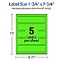 Avery Laser/Inkjet Multipurpose Rectangle Labels, 1.75" x 7.75", Neon Green, 400/Box (94232)~#|#~CDB00FCB-0312-4304-B1D4A61E49C069DA_sc7