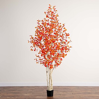 Nearly Natural 9' Autumn Birch Artificial Fall Tree - Thumbnail 2